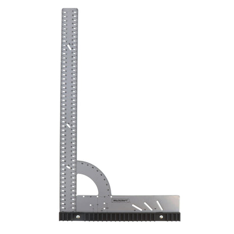 Milescraft Framing Square Metric carpentry tool with built-in protractor for accurate angle measurements
