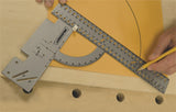 Australian made Milescraft Carpenter's Framing Square showing easy protractor readout for accurate angle measurements