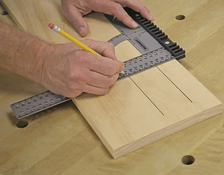 Milescraft Carpenter's Framing Square Metric for woodworking and carpentry projects. Easy protractor readout for measuring angles
