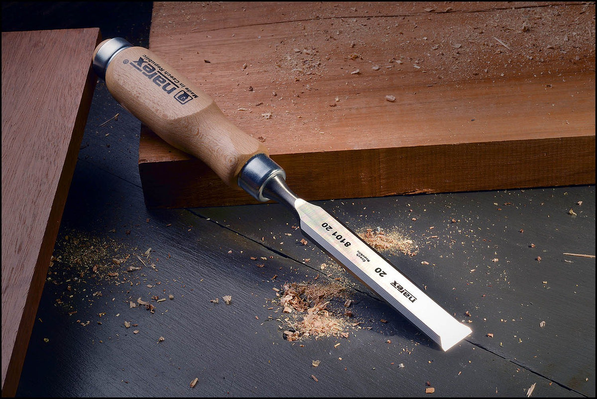 Narex Bevel Edge Chisels with Hooped Ash Handles in Australian woodwork tools store