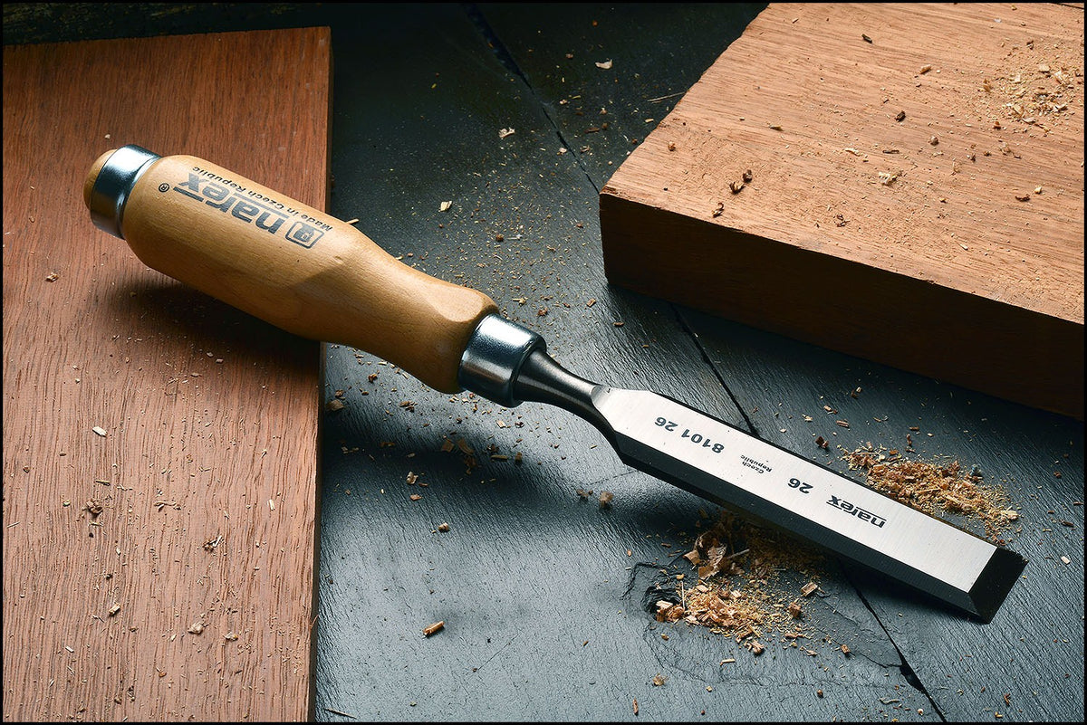 Narex Bevel Edge Cabinet Chisels with Hooped Ash Handles in Australian woodworking tools store