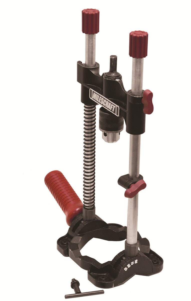 Milescraft Drill Mate Portable Drill Guide - Side view showing precise drilling angle