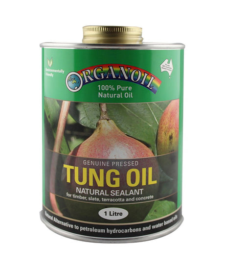 Organoil Pure Tung Oil natural sealant for timber & stone - Tung oil extracted from Tung tree seeds, ideal for woodworking projects