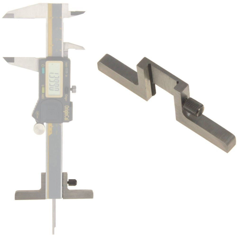iGaging Depth Measuring Base attachment for Vernier Calipers, stainless steel thumbscrew locking mechanism