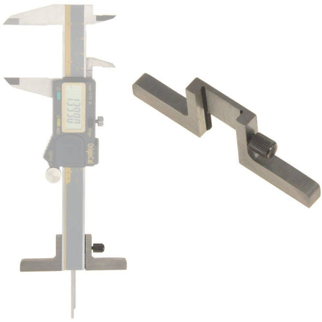 iGaging Depth Measuring Base attachment for Vernier Calipers, stainless steel thumbscrew locking mechanism