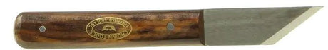 Crown Marking Knife with Rosewood Handle, Right Handed - Close-up of blade and handle detail