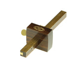 Crown Mini Mortice Gauge 110mm in rosewood and brass, angled view, close-up detail