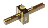 Crown Mortice Gauge made from Rosewood and Brass, with adjustable pins for marking woodworking projects
