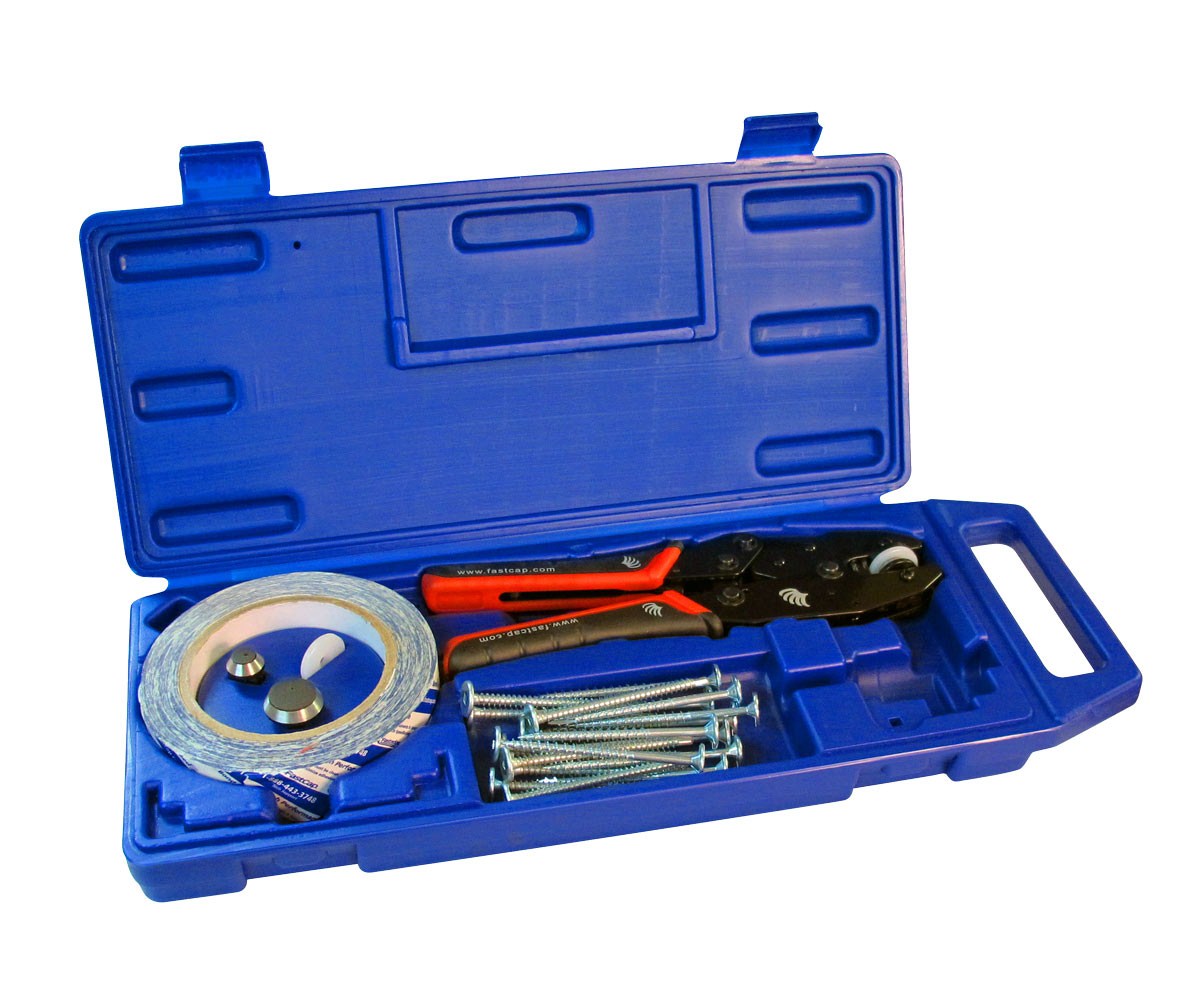 FastCap Hole Punch Tool Set in hard shell case, Custom Color Punch Kit for precise cap punching on edgebanding and veneer