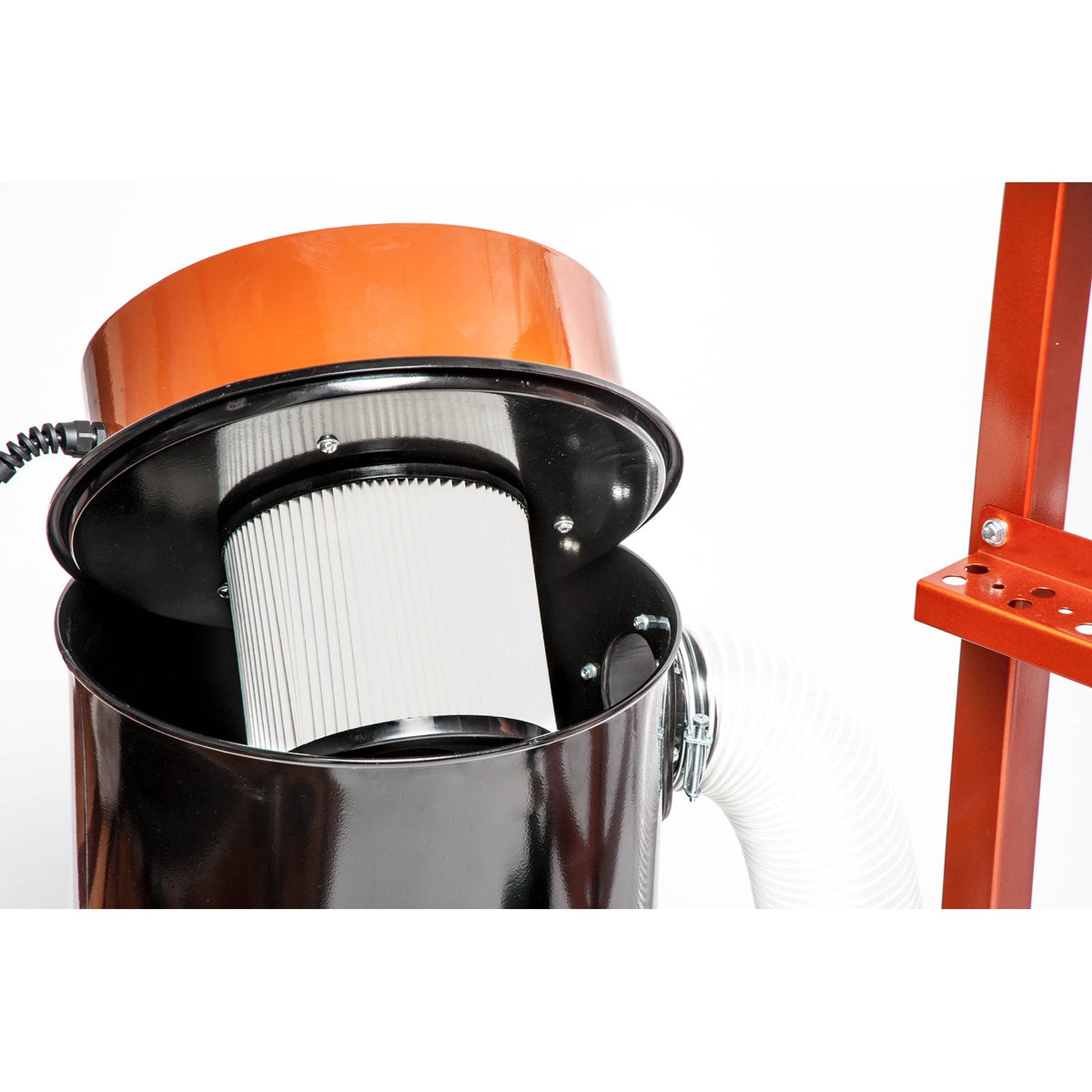 Sherwood 1.5HP Compact Dust Extractor 50L - Side view showing compact design and portability