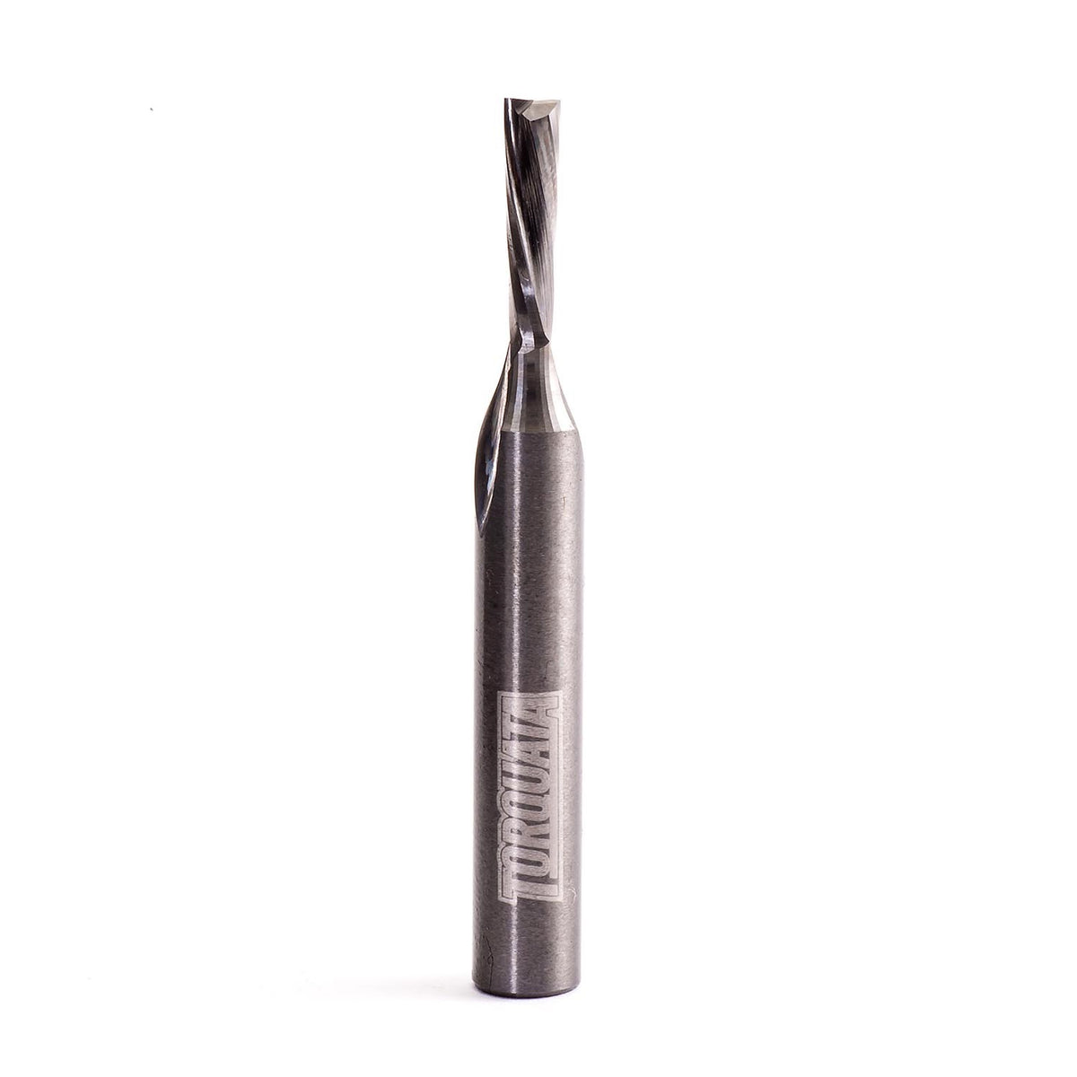Torquata 1/4in Shank Spiral Downcut Router Bit featuring solid carbide construction for precise woodworking