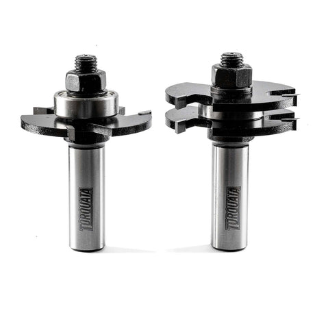 Torquata Tongue & Groove 12mm Router Bit Set for thin materials on 1/2in shank
