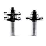 Torquata 19mm Tongue & Groove Router Bit Set, 1/2in Shank, perfect for creating seamless joints without the need for bit reassembly