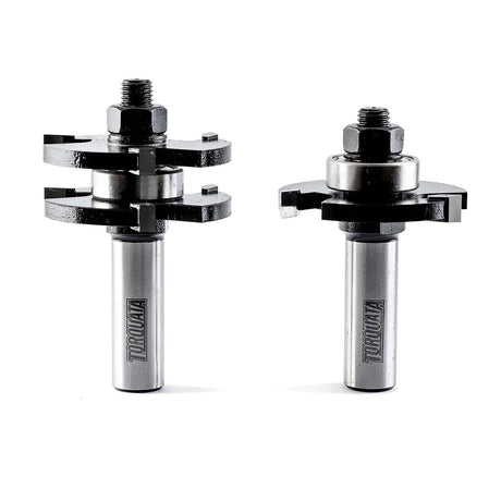 Torquata 19mm Tongue & Groove Router Bit Set, 1/2in Shank, perfect for creating seamless joints without the need for bit reassembly