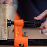 Pony Jorgensen Deep Reach Pipe Clamp with 2100mm pipe in use on woodworking project