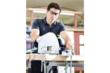 Festool TS 75 210mm Plunge Cut Circular Saw with 1400mm Rail demonstrating precise cutting depth and splinter-free performance