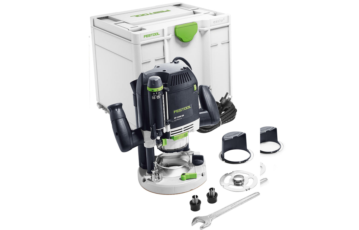 Festool OF 2200 Plunge Router in Systainer, showcasing its robust design and ergonomic features