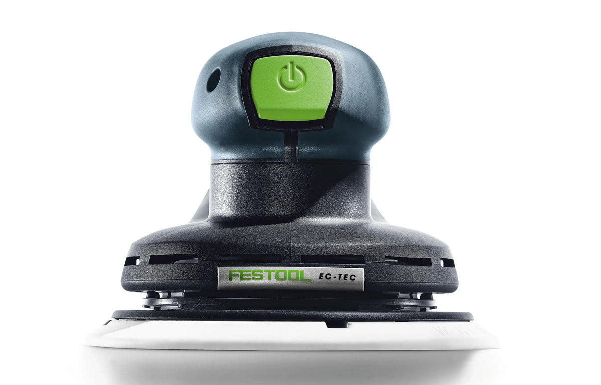 Festool ETS EC 150mm Brushless Random Orbital 5mm Sander showing compact design and ergonomic grip