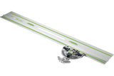 Festool FS Guide Rail Adjustable Angle Stop for precise angled cuts with -60° to +60° range, repeat accuracy, and quick-clamping lever