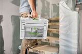 Festool Systainer3 SYS 3 Medium with tools underneath and accessories on top, organized and easily accessible