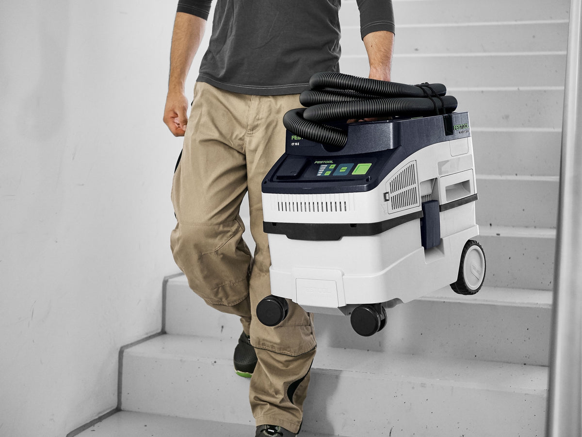 Festool CT 15L HEPA Class Dust Extractor in use on a construction site