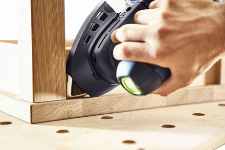 Festool Granat Abrasive Sheet 100mm DELTA Pack of 10 in use on hard surface, ideal for VOC varnishes