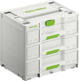 Festool Systainer3 SORTAINER 3 Drawer Storage Box with adjustable partitions for accessory organization