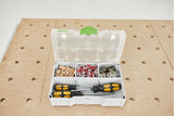 Compact Festool Systainer SYS3 S76 TRA Storage Box showcasing neat storage for small parts and accessories