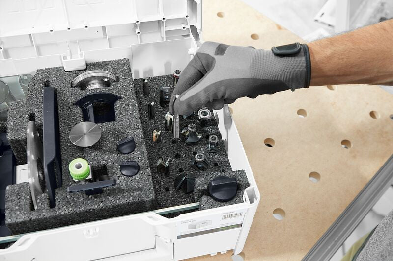 Festool Router Accessory Systainer Set, compatible with OF 1010 Plunge Router, holding guide rail adapters and more