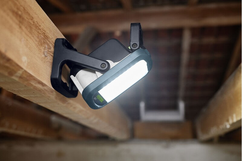 Bright and versatile Festool SYSLITE KBS C cordless construction light in action