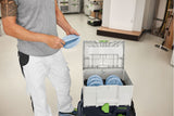 Festool Granat Abrasive Disc Systainer Set 150mm 48 Hole - 20x GRANAT sanding discs neatly arranged in Systainer
