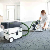 Festool CTMC MIDI 15L M Class cordless dust extractor with 18V/8.0Ah battery packs and Bluetooth connectivity