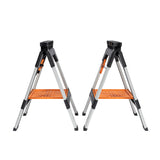 Pony Jorgensen 2-Piece Clamping Sawhorse with attached clamp and bench dog in use