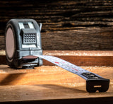 FastCap Flat Back Flexible Tape Measure Metric 5m - Flexible tape measure on curved surface showcasing precision and ease