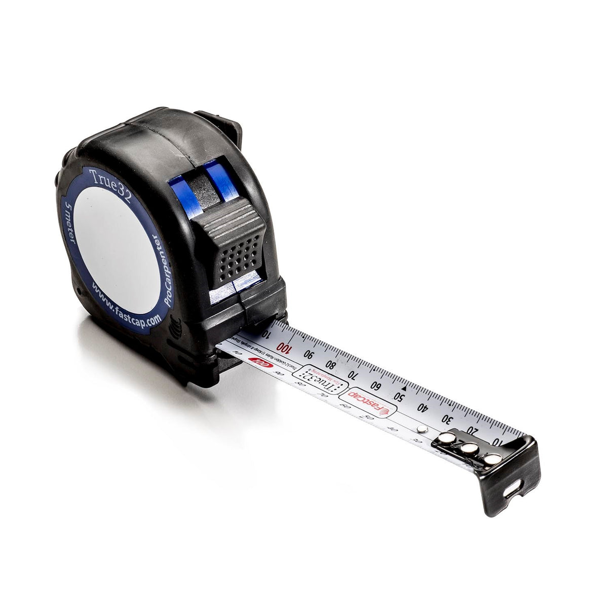 FastCap Reversible Tape Measure with Metric Graduations, Pencil Sharpener, and Lever-Action Belt Clip