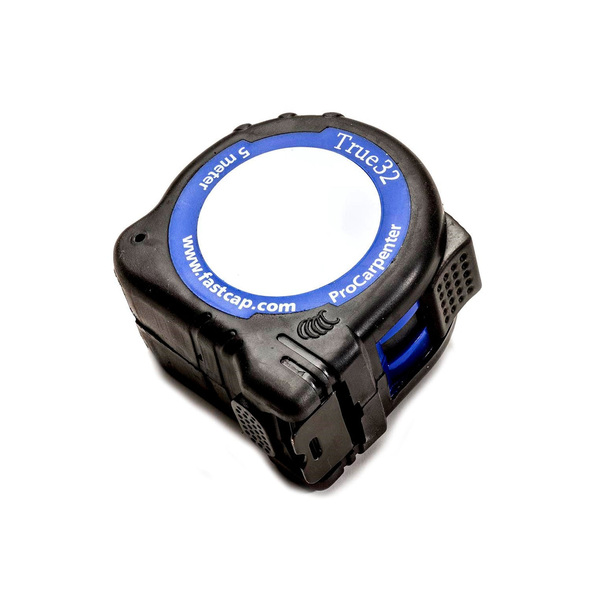 FastCap Reversible Tape Measure 5m Metric with Pencil Sharpener, Lever-Action Belt Clip, and Erasable Notepad in high contrast design