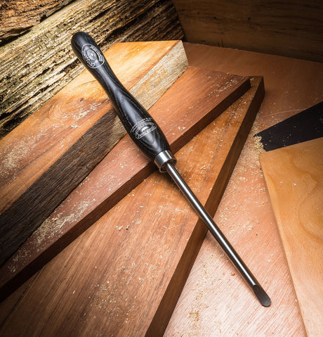 Crown Skewchigouge 190mm Blade M2 Cryogenic Steel Woodturning Tool in use by skilled craftsman
