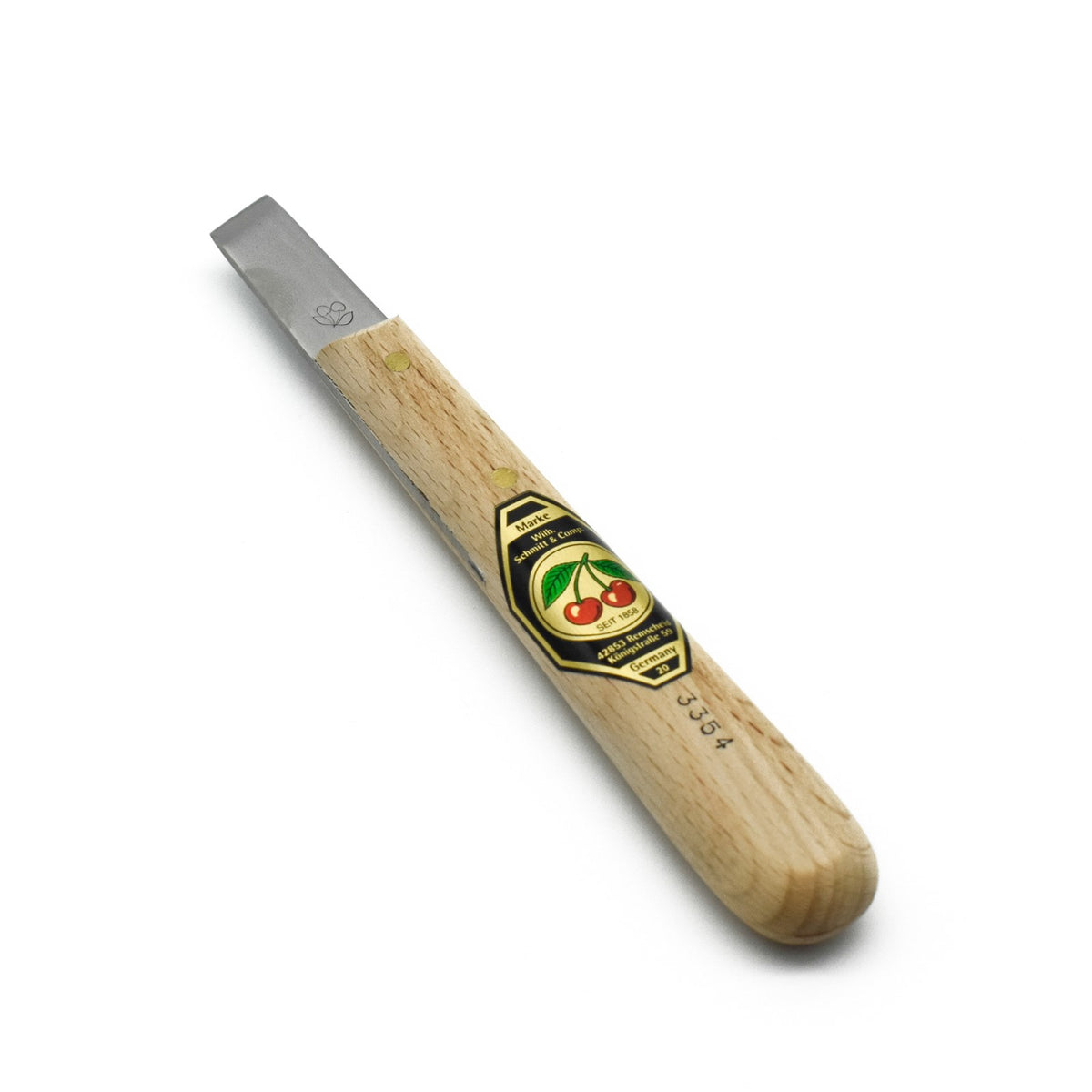 Kirschen Two Cherries Set of 3 Chip Carving Knives with Skew Edge in Storage Pouch - Model 3354 Detail