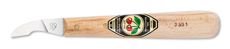 Kirschen Two Cherries #3351 Chip Carving Knife with Short Skew Edge, Hornbeam Handle, German Steel Craftsmanship