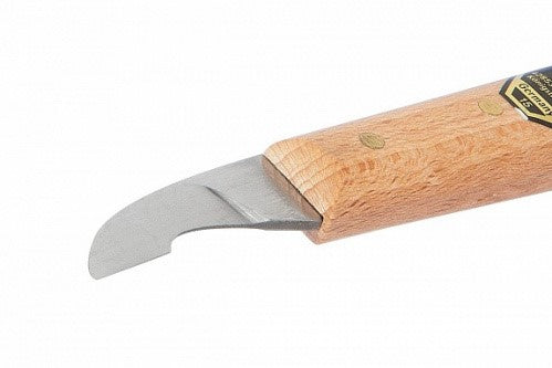 Kirschen Two Cherries #3351 Chip Carving Knife with Short Skew Edge, Hornbeam Handle - High-quality German steel woodworking tool