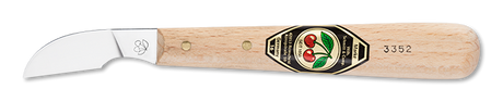 Kirschen Two Cherries #3352 Chip Carving Knife with Long Skew Edge, Hornbeam Handle, hand forged German steel craftsmanship