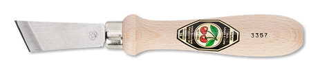 Kirschen Two Cherries 3357 Chip Carving Knife, 19mm Skewed Edge Blade, Hornbeam Handle