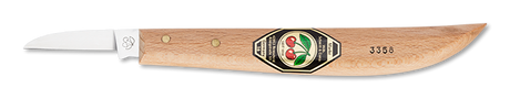 Kirschen Two Cherries #3358 Chip Carving Knife 35mm, Round Neck Straight Edge - Quality German steel woodcarving tool