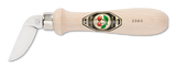 Kirschen 3360 Chip Carving Knife 38mm Bent Aside with Curved Edge - Hornbeam Handle - German Steel - Woodcarving Specialty