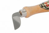 Kirschen Two Cherries 3360 Chip Carving Knife 38mm Bent Aside Curved Edge Woodcarving Hornbeam Handle