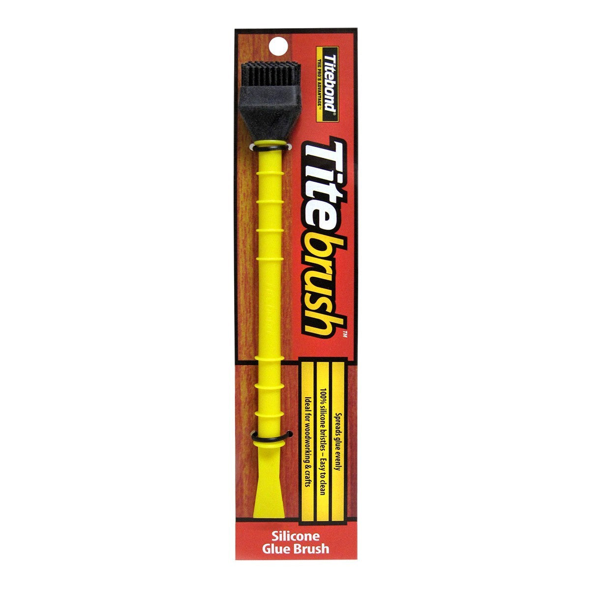 Durable Titebond Titebrush with silicone bristles and plastic handle for woodworking and polyurethane glues