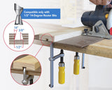 MicroJig MatchFit Dovetail Track Clamps in use on woodworking project