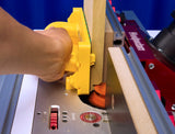 MicroJig GRR-Rip Block Smart Hook Push Block in action on a table saw