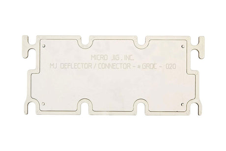 MicroJig GRR-Ripper Clear Deflector & Connector Attachment in use with GRR-Rip Block and GRR-Ripper, preventing material kickback