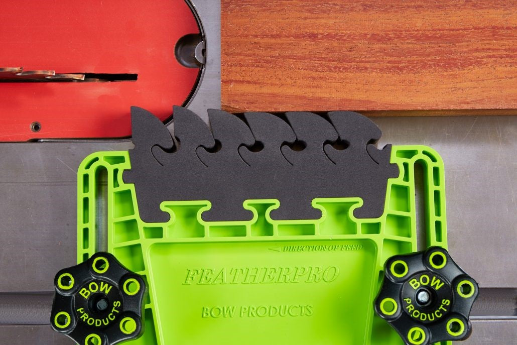 FeatherPRO Featherboard Safety System showing innovative EVA feathers for performance and safety